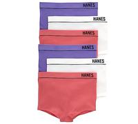 Hanes Originals Damen-H schen, nahtlos, dehnbar, gerippt, Boyfit, 6er-Pack, Wei/lebendiger Lavendel/rosa Begonie, L
