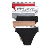 Hanes Originals Damen-Unterwäsche, Slips mit hohem Beinausschnitt, atmungsaktive Stretch-Baumwolle, 6er-Pack, S