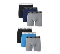 Hanes Originals Herren-Boxershorts, Slips und Trunks, Regular Leg - Grau/Blau/Schwarz - 6er-Pack, S