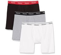 Hanes Originals Herren-Boxershorts, Slips und Trunks, Weiß, Schwarz, Beton Heather, 3XL