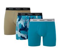 Hanes Originals Pack, Stretch Cotton Boxer Briefs, Moisture-Wicking Underwear for Men, 3-Pack, Assorted