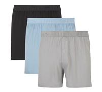 Hanes Herren Originals Knit Boxer Supersoft Bamboo from Viscose Underwear, 3er Pack Boxershorts, Schwarz, Hellblau, Grau, 3 Stück, Large