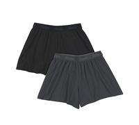 Hanes Originals Superweiche Schlafshorts f r Damen, Bequeme Lounge-Shorts, 8,3 cm, 2er-Pack, Schwarz/Asphalt, XS