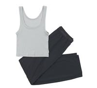 Hanes Originals Superweiches bauchfreies Tank- und Loungewear-Set f r Damen, bequeme Loungewear-Set, Weiches Seladon/Asphalt, 2XL