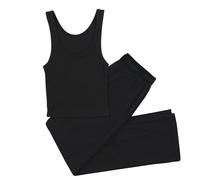 Hanes Originals Superweiches bauchfreies Tanktop und Lounge f r Damen, Schwarz/Schwarz, M