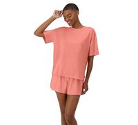 Hanes Originals Superweiches Boxy-T-Shirt und Schlafshorts f r Damen, bequem, Lounge/Nachtw sche, Sonnenuntergang/Sonnenuntergang, M