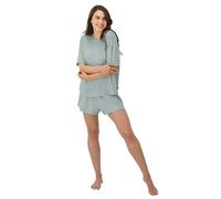 Hanes Originals Superweiches Boxy-T-Shirt und Schlafshorts f r Damen, bequem, Lounge/Nachtw sche, Weiches Seladongr n/weiches Seladon, L