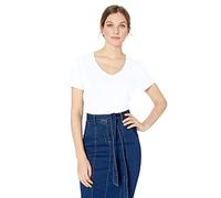 Hanes Perfect-t Damen-T-Shirt mit V-Ausschnitt, ringgesponnene Baumwolle, kurzärmeliges T-Shirt für Frauen, Weiß - 1 Packung, Groß