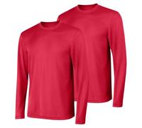 Hanes Sport Herren Langarm T-Shirt Pack Cool Dri Feuchtigkeitstransport Performance T-Shirts Performance Tee 2er-Pack, tiefes rot, 3X-Groß