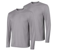 Hanes Sport Herren Langarm T-Shirt Pack, Cool DRI Feuchtigkeitstransport Performance, UPF 50+ Sonnenschutz Tee, 2er-Pack, Graphit, 3X-Groß