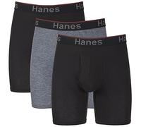 Hanes Herren Comfort Flex Fit Long Leg Total Support Pouch Boxershorts, 3er-Pack Retroshorts, Sortiert, L