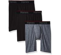 Hanes, Total Support Pouch, Herren-Boxershorts, scheuerfrei, feuchtigkeitsableitend, geruchshemmend, 3er-Pack (Regulär oder langes Bein)., Large