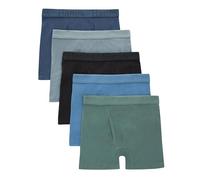 Hanes Ultimate Boys' Big Originals Supersoft Boxer Briefs, Viscose from Bamboo Underwear, 5-Pack, Blue, Grey, Black, Green
