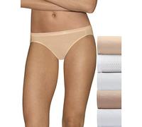 Hanes Ultimate Damen Comfort Cotton Panties 5-Pack Unterwäsche im Bikini-Stil, Weiß/Body Töne Sortiert, 34