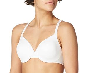 Hanes Ultimate Damen ComfortBlend Low-Cut T-Shirt BH mit wandelbaren Racerback Trägern, Weiss/opulenter Garten, 75DD