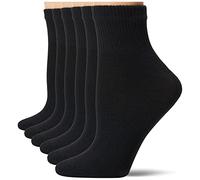 Hanes Ultimate Damen-Knöchelsocken, Komfort-Zehennaht, 6er-Pack, schwarz