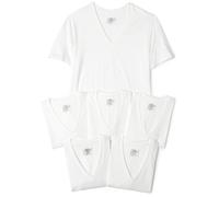 Hanes Ultimate Herren 6-Pack Classics V-Neck T-Shirt Vorteilspack, Weiss/opulenter Garten, XL