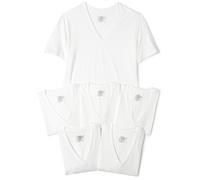 Hanes Ultimate Herren 6-Pack Klassiker V-Neck T-Shirt Value Pack weiß groß