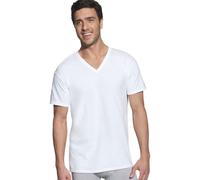 Hanes Ultimate Herren 6er-Pack FreshIQ T-Shirt mit V-Ausschnitt, Wei, Gre S