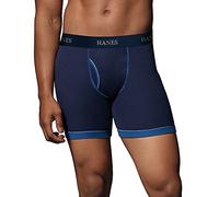 Hanes Ultimate Herren-Boxershorts ohne Etikett, mehrere Farben, 5 Stück - Blau Sortiert, Large