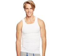 Hanes Herren-Tanktop Ultimate ohne Etikett 3er-Pack Weiß Größe Klein
