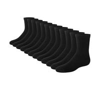 Hanes Ultimate Jungen Socken Big 12er Pack Crew - Schwarz - Small
