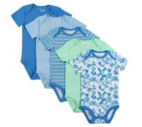 Hanes Unisex Baby Bodys Ultimate Flexy Kurzarm f r Jungen & M dchen 5er-Pack Blau/Gr n 12-18 Monate US