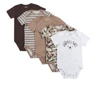 Hanes Unisex Baby Bodys Ultimate Flexy Kurzarm f r Jungen & M dchen 5er-Pack Braun/Hellbraun 18-24 Monate US