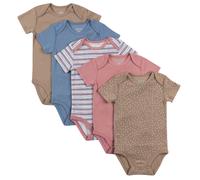 Hanes Unisex Baby Bodys Ultimate Flexy Kurzarm f r Jungen & M dchen 5er-Pack Dusty Tan/Blau/Pink 18-24 Monate US