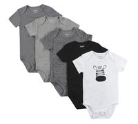 Hanes Unisex Baby Bodys Ultimate Flexy Kurzarm f r Jungen & M dchen 5er-Pack Grau/Schwarz 0-6 Monate US