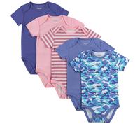 Hanes Unisex Baby Bodys Ultimate Flexy Kurzarm f r Jungen & M dchen 5er-Pack Lila/Rosa 6-12 Monate US
