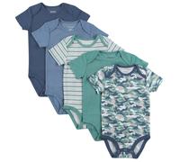 Hanes Unisex Baby Bodys Ultimate Flexy Kurzarm f r Jungen & M dchen 5er-Pack Staubblau/Gr n 6-12 Monate US