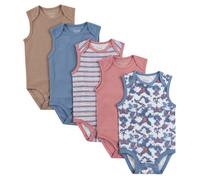Hanes Unisex Baby Bodys Ultimate Flexy rmellos F r Jungen & M dchen 5er-Pack Hellbraun/Blau/Rosa 0-6 Monate US