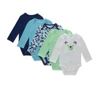 Hanes Unisex Baby Langarm-Body Ultimate Flexy Jungen & M dchen 5er-Pack Dunkelblau/Gr n 18-24 Monate US