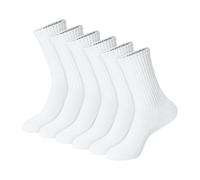 Hanes Unisex Plain White Socks Pack Or Plain Black Socks Pack, 6 Pairs, Cushioned Crew Style Socken (6er Pack)