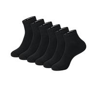 Hanes Unisex White Or Plain Black Pack, 6 Pairs, Cushioned Ankle Style Socken, Schwarz, Small (6er
