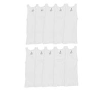 Hanes Weißes Herren-Tank-Unterhemd, 10er-Pack, Beste Baumwoll-Tank-Tops, bleibend, Weiss/opulenter Garten, Klein