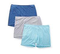 Hanes Women's 3 Pack ComfortSoft Lounge Boxer, Amazing Aqua/Heather Grey/Heather Blue, 5