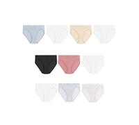 Hanes Women's n's Cotton Hi-Cut Underwear, 10-Pack, Assorted-10 Pack, 9