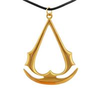Hanessa Herren-Schmuck Gold Assassinen Symbol Mittelalter Assassin's Creed Zeichen der Assassinen Gamer Kunst-Leder Geschenk zu Weihnachten für den Freund/Mann