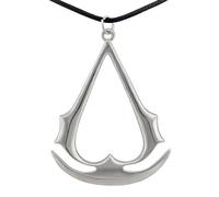 Hanessa Herren-Schmuck Silber Assassinen Symbol Mittelalter Assassin's Creed Zeichen der Assassinen Gamer Kunst-Leder Geschenk zu Weihnachten für den Freund/Mann