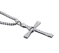 Hanessa Männer-Schmuck Kreuz Anhänger Fast and Furious Herren Halskette mit Zirkonia-steinen Geschenk zu Weihnachten für den Freund/Mann