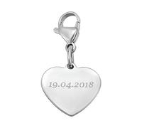 Hanessa Schlüsselanhänger personalisiert Herz | Schlüsselanhänger mit Gravur Edelstahl silber | Personalisierte Geschenke für Mama Papa | Schlüssel Anhänger Text Name Datum