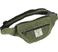 Hanf Gürteltasche, Ethno Bauchtasche, Unisex, Olive | Hanf und Baumwolle, drei Fächer mit Reißverschluss, verstellbarer Gurt, individuelles Design
