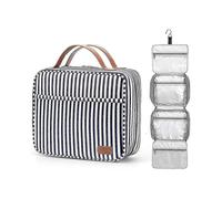 Hanging Travel Toiletry Bag,large Capacity Cosmetic Travel Toiletry Organizer for Women with 4 Compartments 1 Sturdy Hook