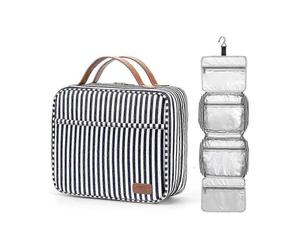 Hanging Travel Toiletry Bag,large Capacity Cosmetic Travel Toiletry Organizer for Women with 4 Compartments 1 Sturdy Hook