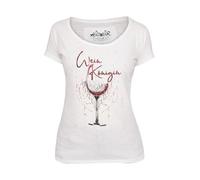 Hangowear Damen T-Shirt WEINKOENIGIN weiß, 3XL