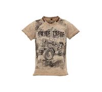 T-Shirt Alwin Kinder beige | Kinder Trachtenshirt Traktor | Bulldog Ewige Treue (DE/NL/SE/PL, Numerisch, 122, Regular, beige)