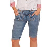 Hangowear Trachten Damen Jeanshose - Color Bermuda - hellblau, hellgrau, Größe 32