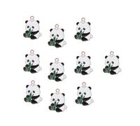 Hangsu 10 Stück Cartoon Panda Anhänger in Tierform für Halsketten, Armbänder und Schlüsselanhänger, handgefertigter Schmuck, modische Accessoires